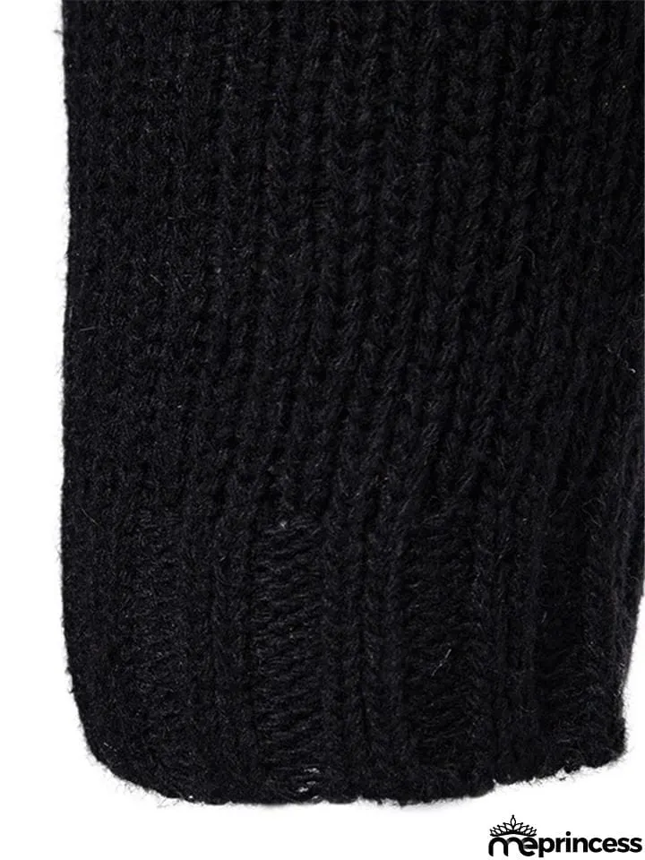 Men's Knitted Long Sleeve Hooded Cardigan