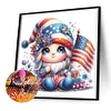 Diamond Painting-DIY Full Round Drill US Flag Star Gnome