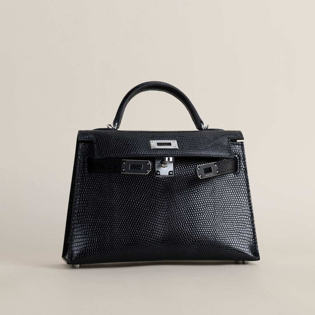 Mini Kelly II  Lizard CK89 Noir PHW