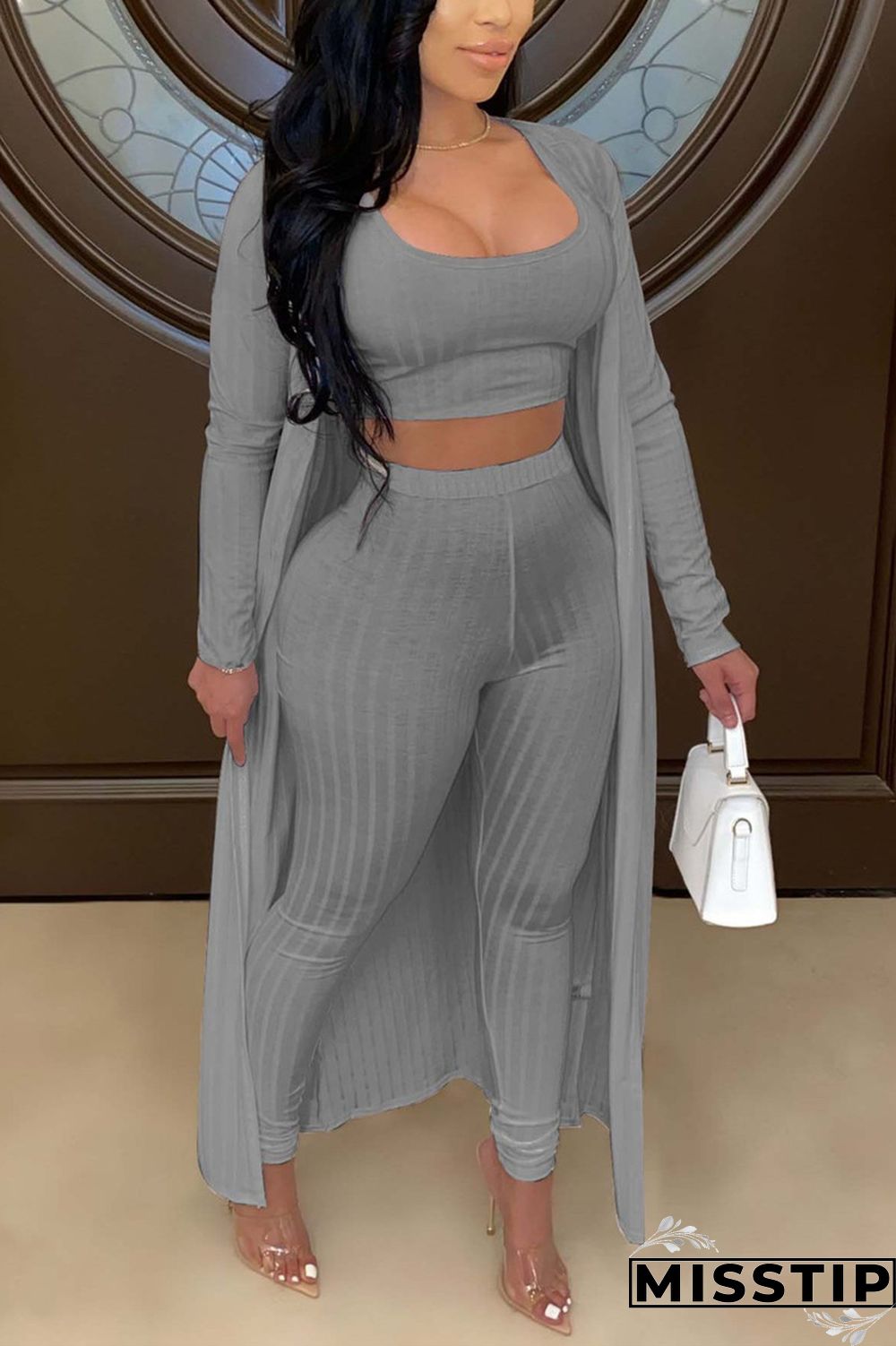 Orange Fashion Casual Vest Trousers Coats Set