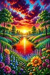 Luxury AB Velvet Diamond Painting Kit - Landscape