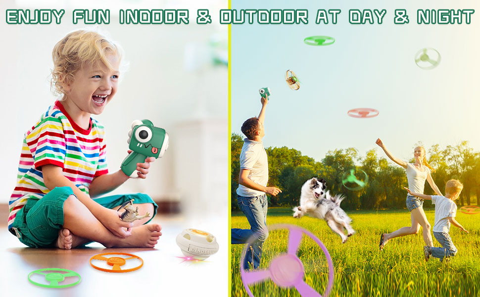 Couomoxa Flying Disc Launcher Toy flying saucer toy disc launcher toy indoor outdoor toy