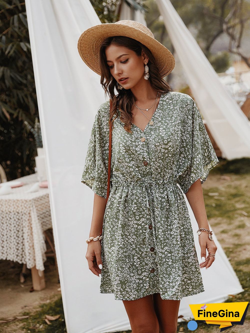 Women's Dress Spring/Summer Small Broken Flower Skirt