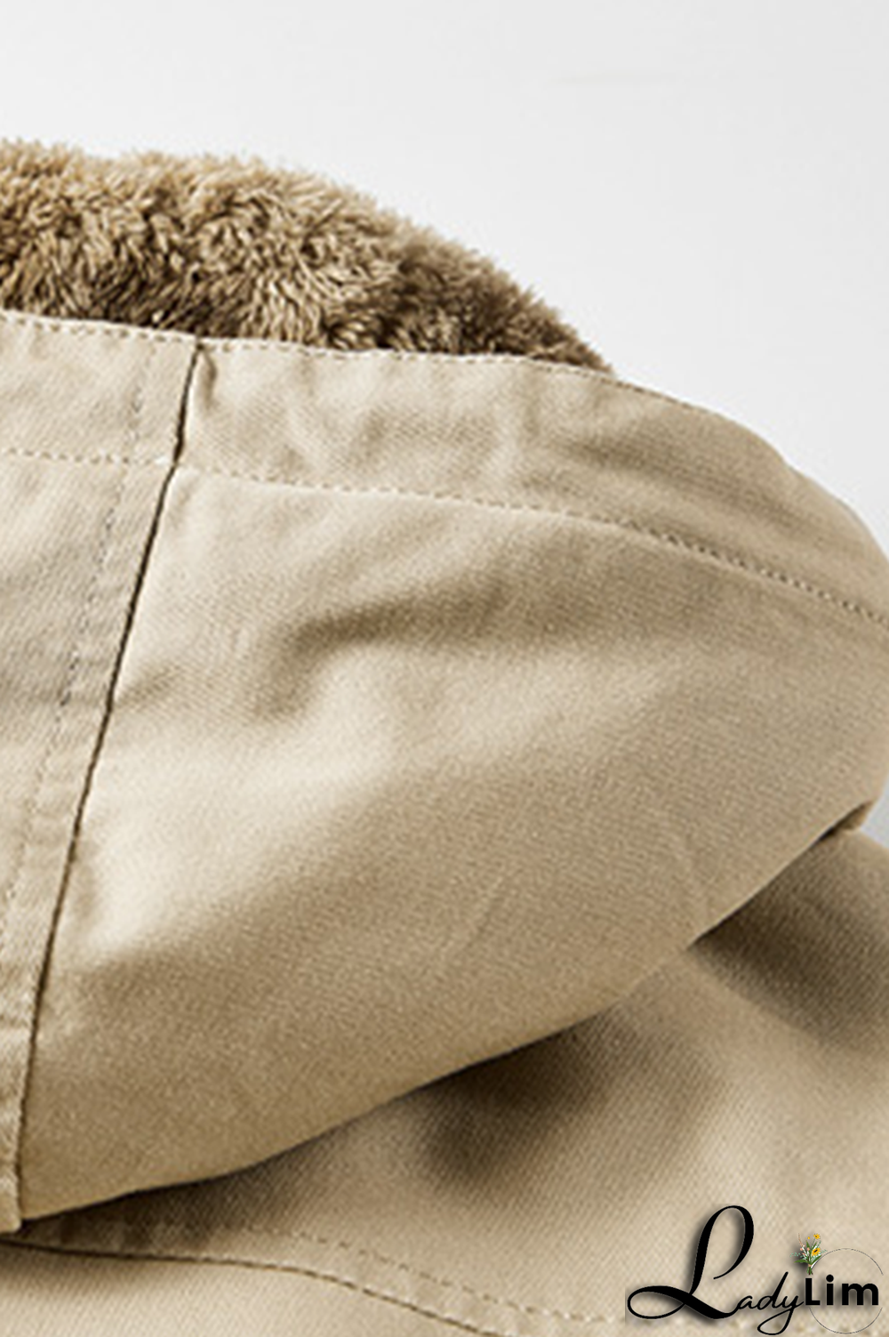 Earth Yellow Casual Solid Pocket Buckle Hooded Collar Outerwear