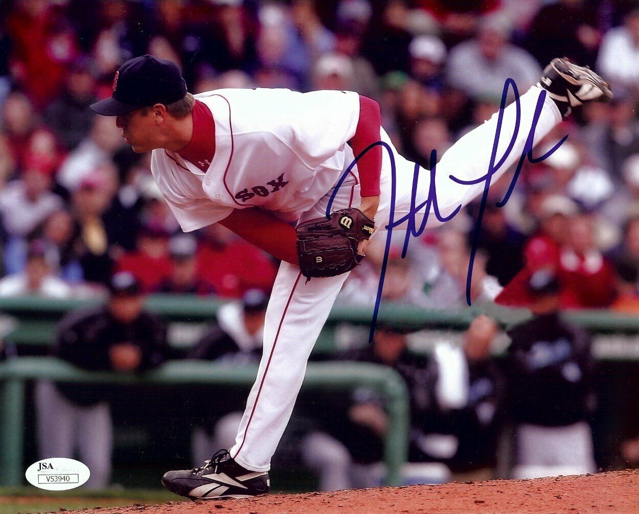 Jonathan Papelbon Signed Autographed 8X10 Photo Poster painting Home Fenway Follow Through JSA