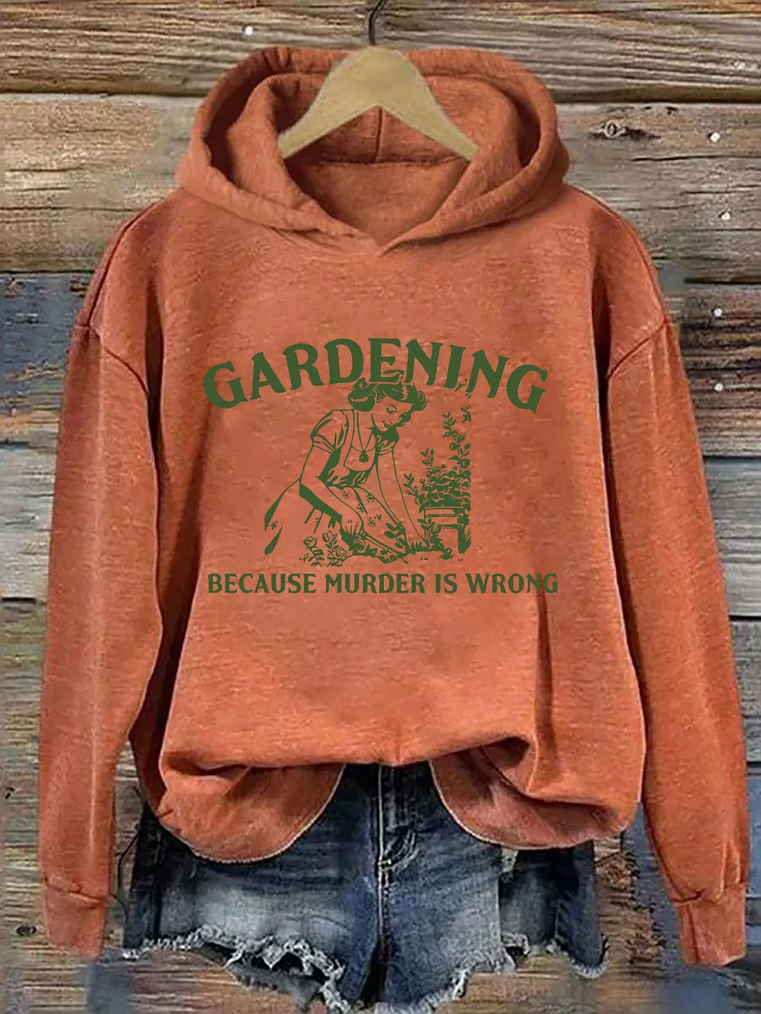 Gardening Because Murder Is Wrong Retro Hoodie