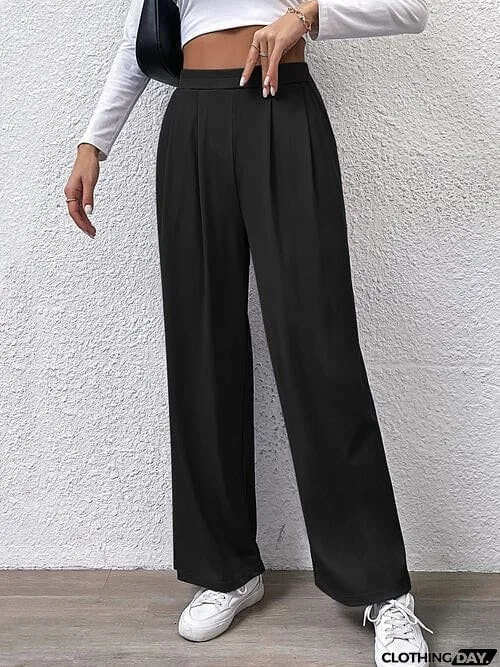 High Waist Straight Pants