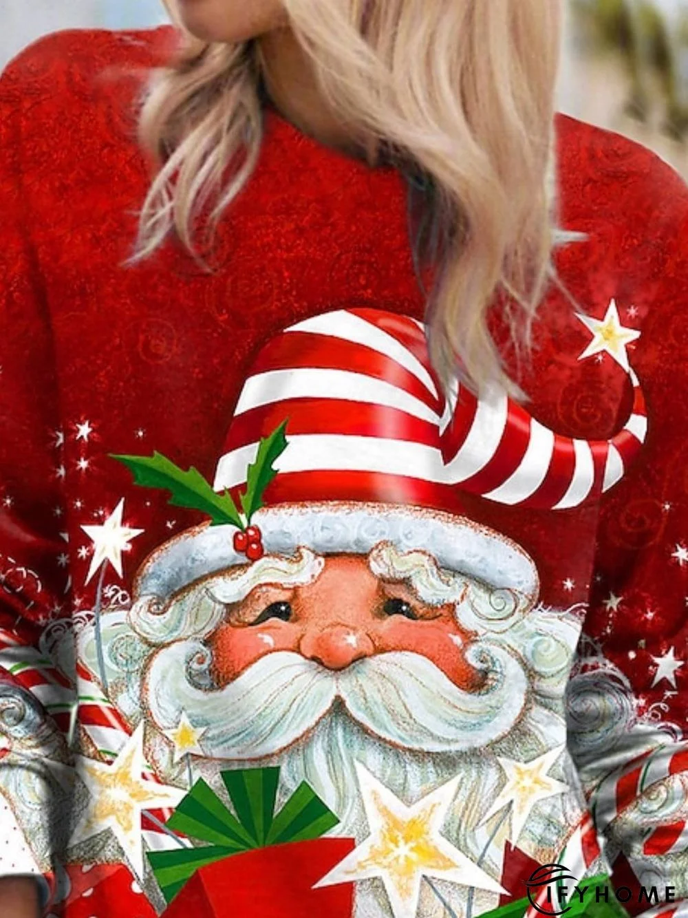 Casual Long Sleeve Crew Neck Printed Top | IFYHOME