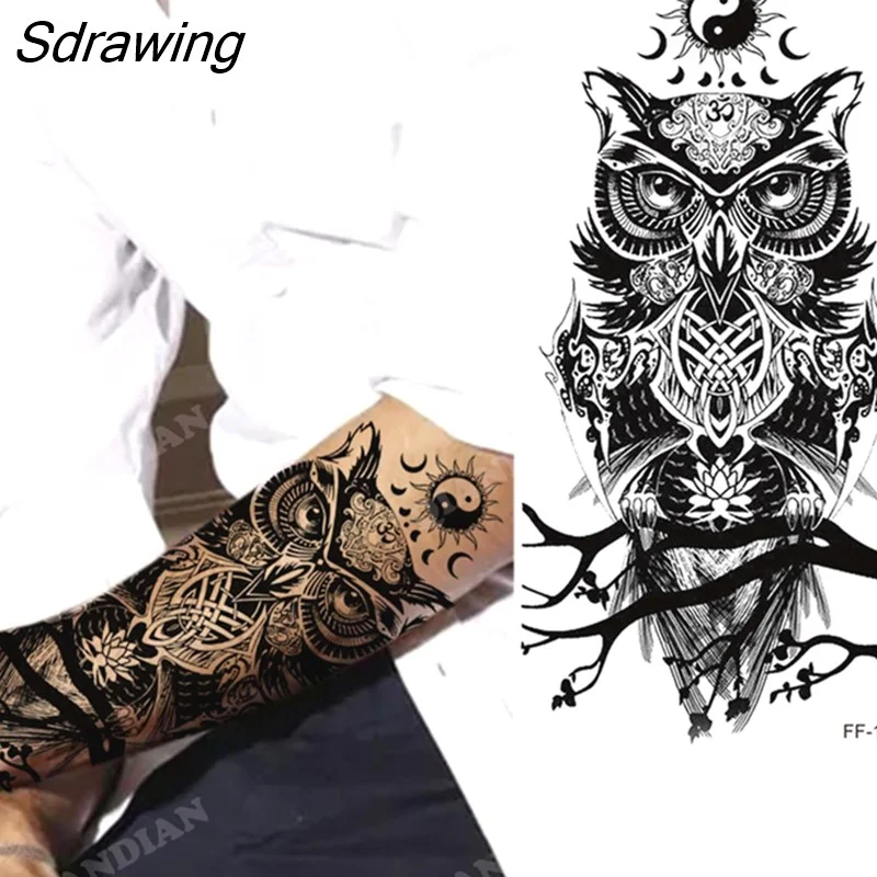 Sdrawing New Waterproof Temporary Tattoo Sticker Lion King Tiger Wolf Forest Mechanical Wild Boat Men Body Art Arm Fake Tatoo Women 328-0