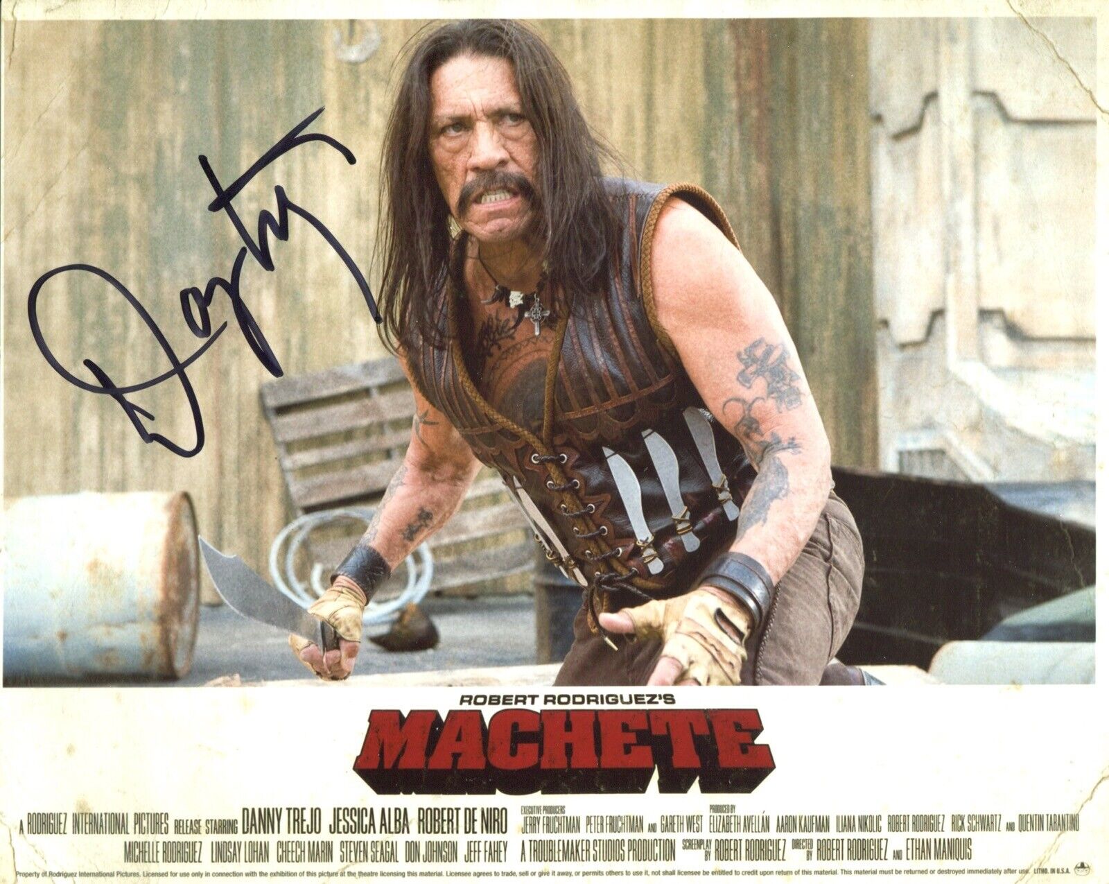 Actor Danny Trejo signed MACHETE movie 8x10 Photo Poster painting