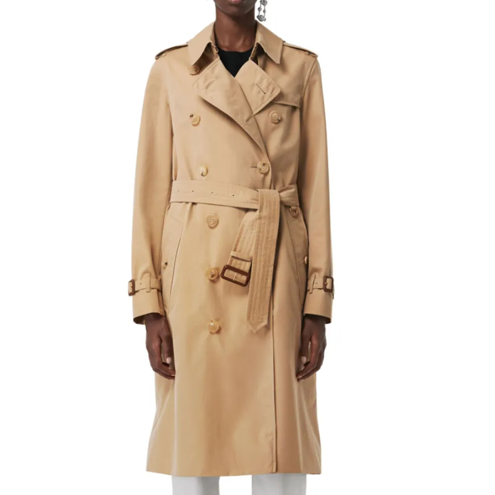 Mid-length Double-breasted Slim Trench Coat-vocosishoes
