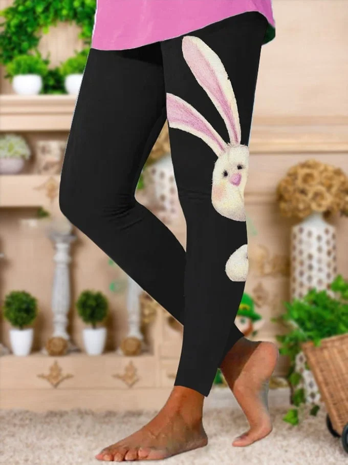 Women's Easter Cute Bunny Print Yoga Leggings socialshop