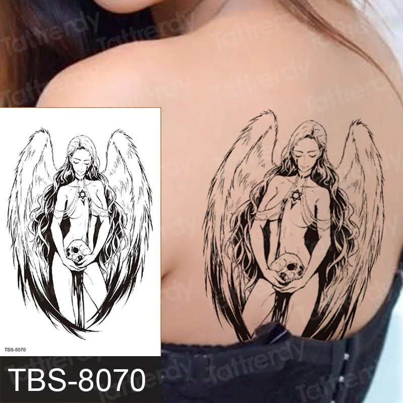 Fashion Colorful Tattoo Waterproof Stickers Beautiful Flowers Tattoo Women New Waterproof Temporary Black Tattoo Sticker Body