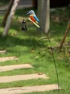 Solar Powered Kingfisher Garden Stake Lantern Outdoor Warm LED Decor