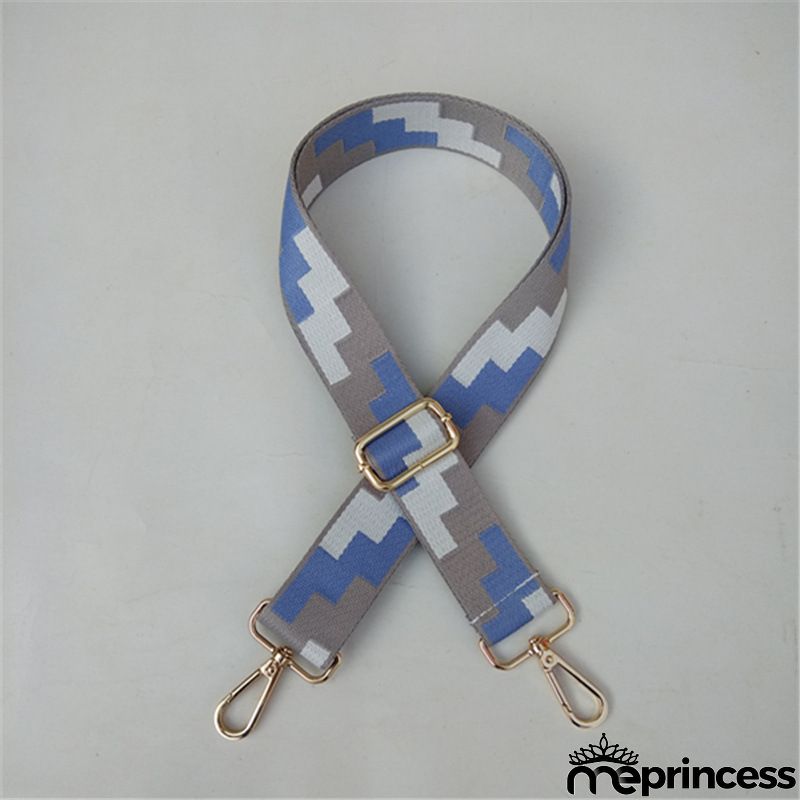 Women Fashion Color Block Adjustable Decompression Replacement Long Strap Bag Accessories