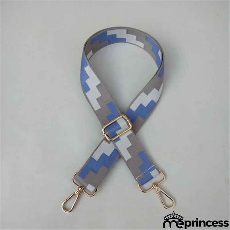 Women Fashion Color Block Adjustable Decompression Replacement Long Strap Bag Accessories