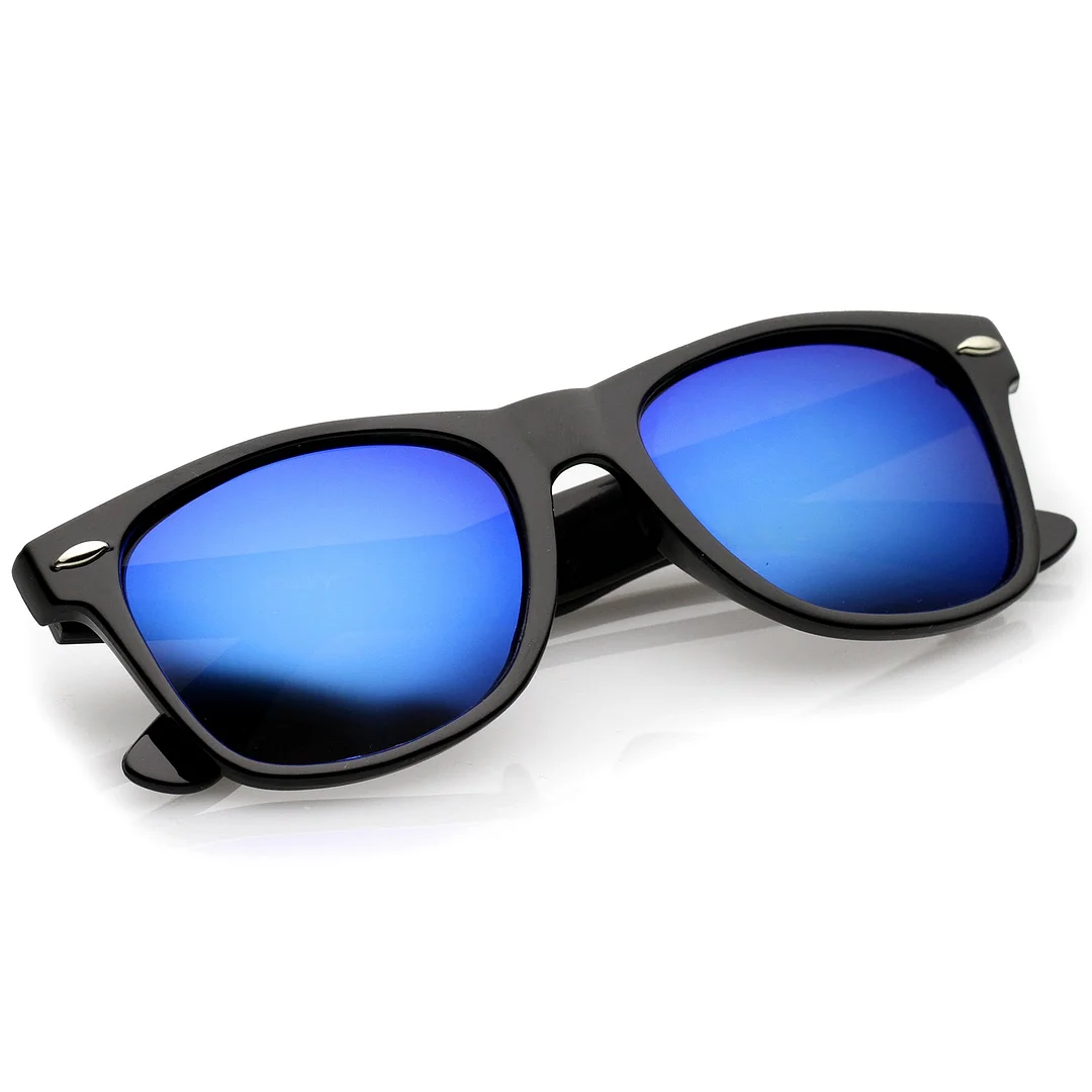 Retro Colored Mirror  Lens Square Horn Rimmed glasses 55mm