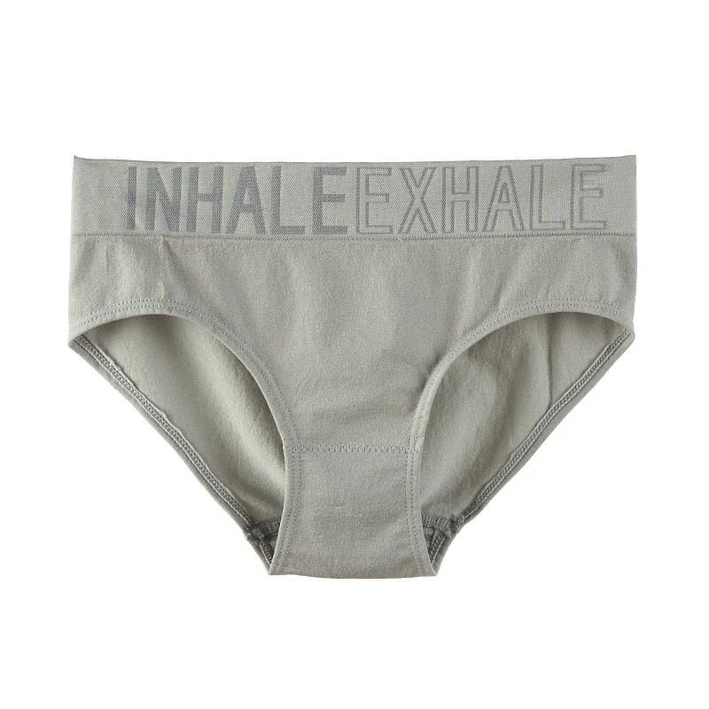 Women's Letter Underpants High Waist Cotton Thong Pants Fitness Sports G-String Seamless Sexy Panties Female Solid Color Briefs