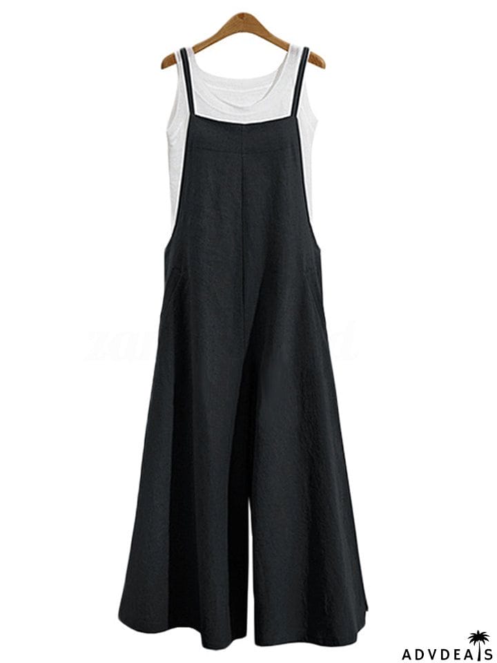 Women&rsquo;s Loose Fit Wide Leg Jumpsuit Dungarees