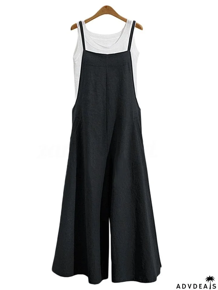 Women&rsquo;s Loose Fit Wide Leg Jumpsuit Dungarees