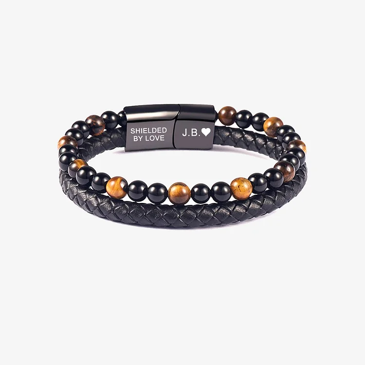 For Husband - I Love You Forever & Alway Tiger Eye Protection Beaded Bracelet