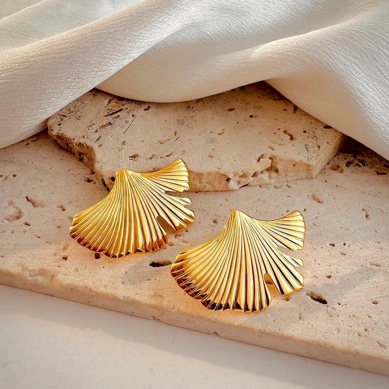 1 Pair Exaggerated Beach Tropical Leaf 304 Stainless Steel Ear Studs