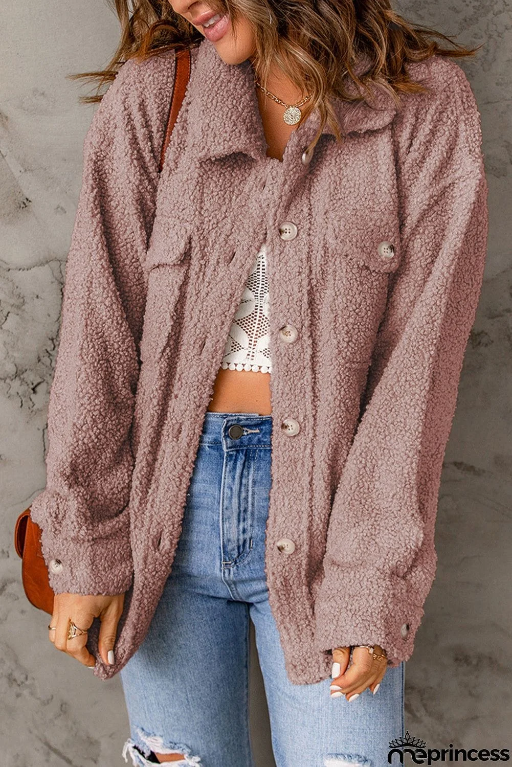 Flap Pockets Button Front Jacket