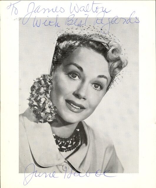 Vintage JUNE HAVOC Signed Photo Poster painting