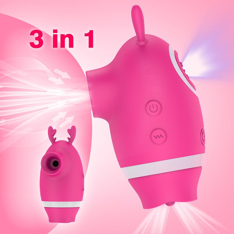 Licking & Sucking Clitoral Vibrator Female Masturbator 5-frequency Mode Rose Toy
