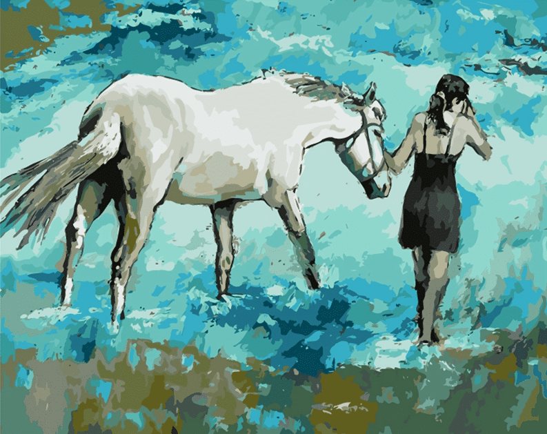 

Horse and Girl – Paint By Numbers - 40*50CM, 501 Original