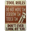 Tool Rules - Metal Tin Signs(8*12Inch/12*16Inch) - Garage