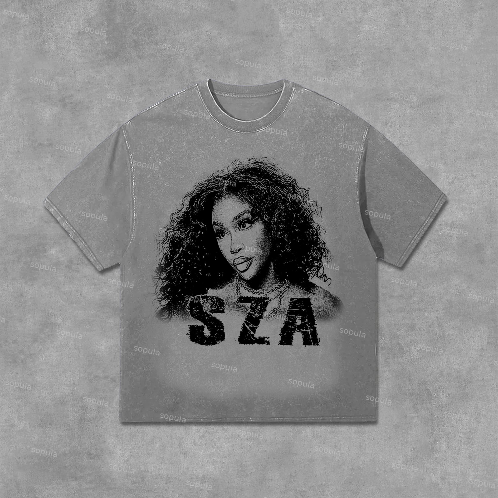 Vintage Sza Graphic Print Acid Washed T-Shirt - SOPULA