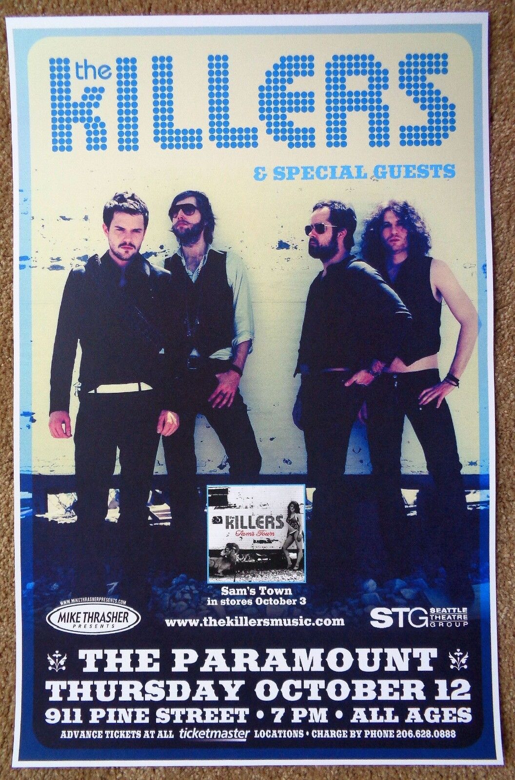 KILLERS 2006 Gig POSTER Seattle Washington Concert