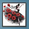 Diamond Painting-DIY Crystal Rhinestone Poppy Flower Dress Girl(Box Packaging)