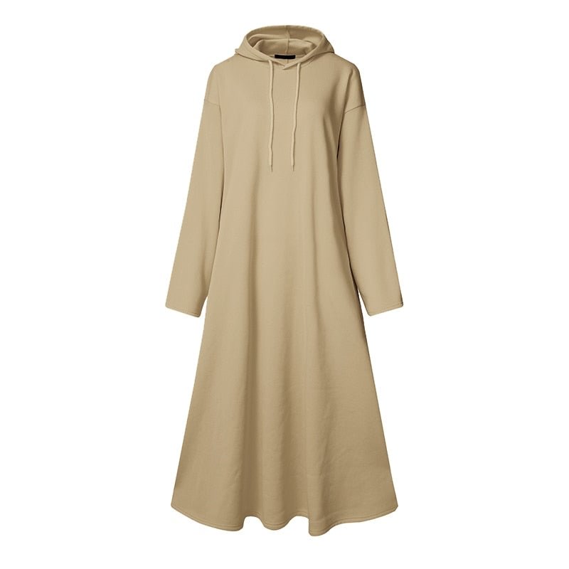 Stylish Hooded Hoodies Dress Women Autumn Sweatshirts 2022 ZANZEA Casual Long Sleeve Maxi Vestidos Female Solid Robe Oversized