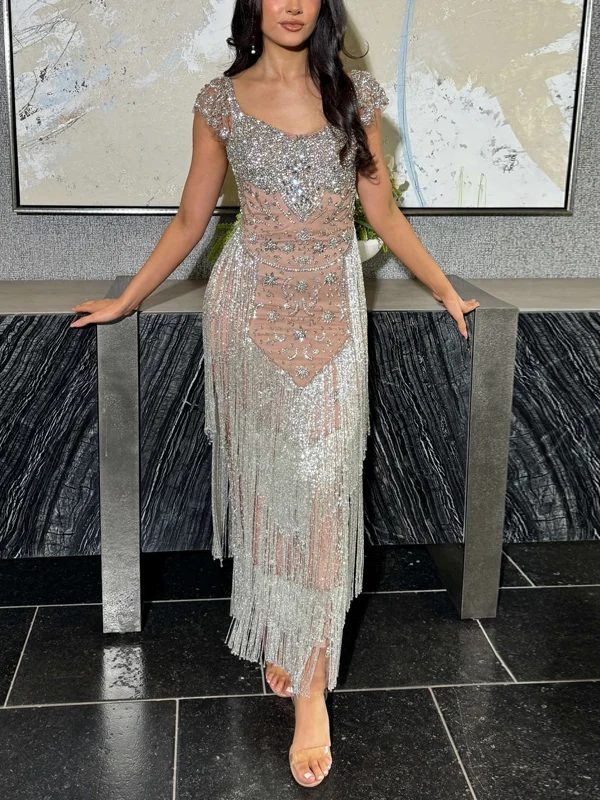 Sequin Tassel Midi Dress