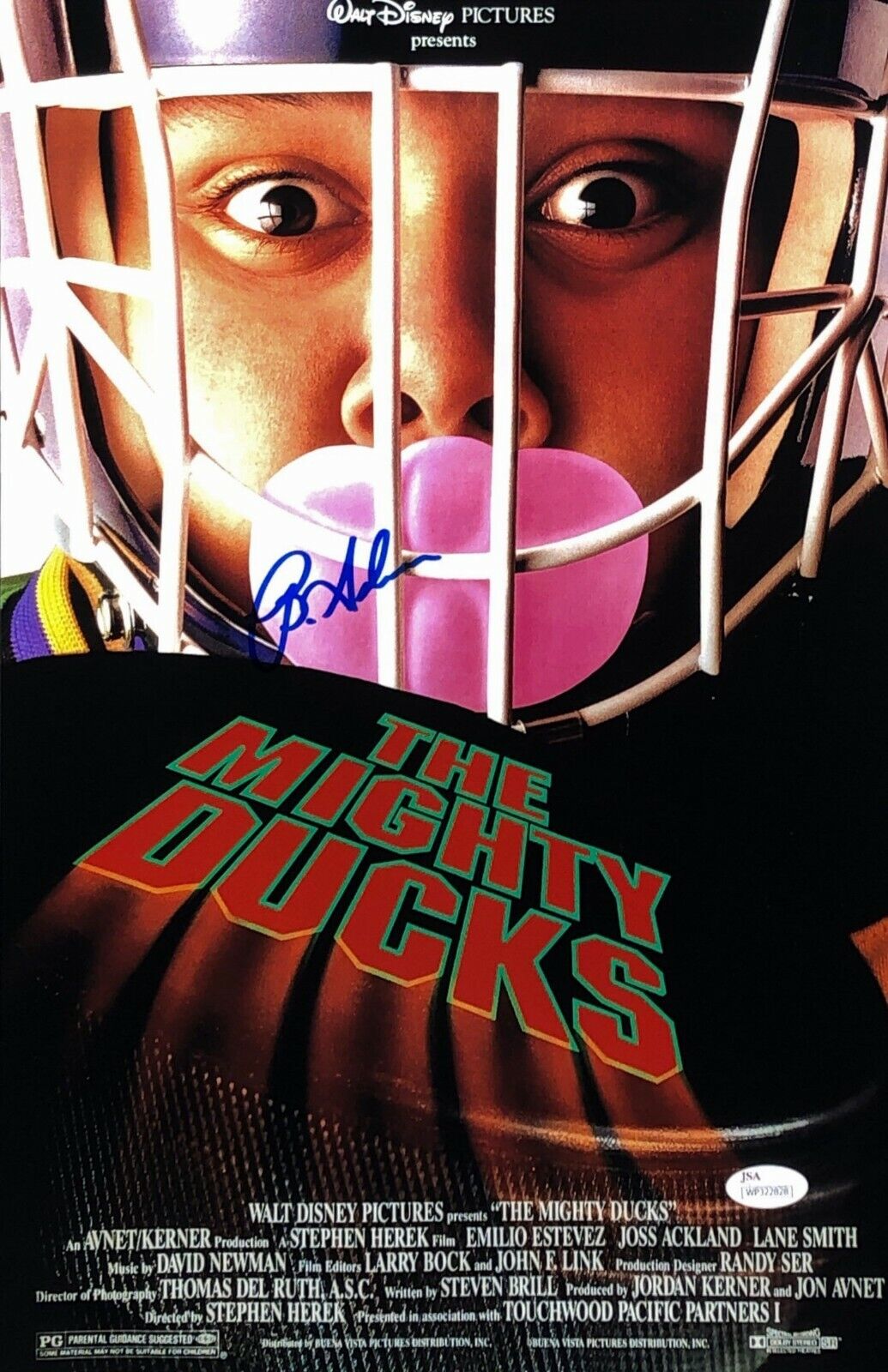 Brandon Adams Signed 'The Mighty Ducks' 11x17 Photo Poster painting *Jesse Hall JSA WP322828