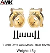 AMK TRX4 TRX6 Brass Rear Portal Axle Housing Heavy Weight Coating Set for 1/10 RC Crawler Car Bronco Defender Upgrade (4 in 1 Set for TRX4 TRX6,528g)