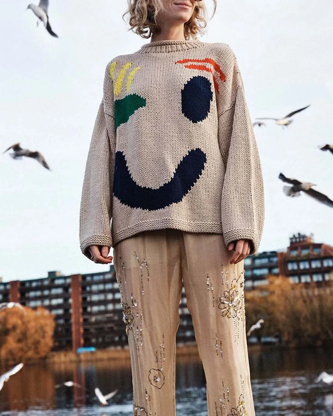 SMILEY PRINT SWEATER ed69