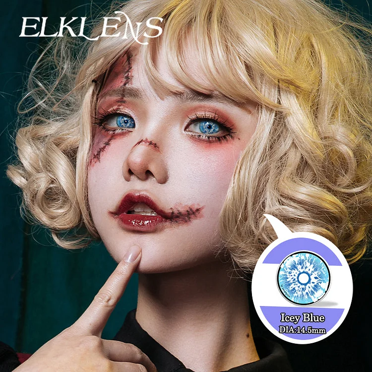 Halloween Icey Blue Cosplay Contact Lenses