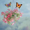 (US Local)6Pcs Diamond Painting Kits Garden Stakes Diamond Art Kits (Butterfly A)