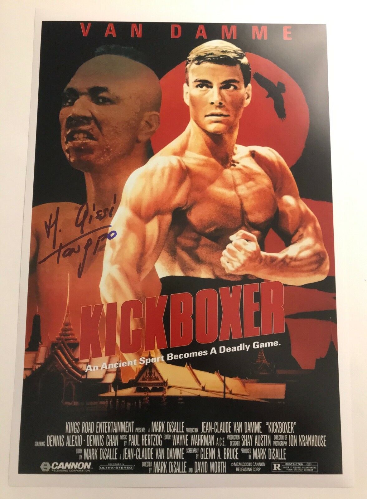 GFA Kickboxer Movie Tong Po * MICHEL QISSI * Signed 12x18 Photo Poster painting PROOF MH7 COA