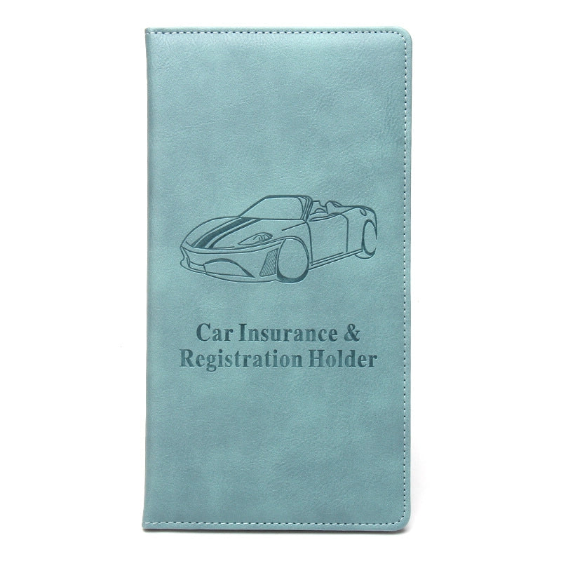 New American Long Driving License Protection Clip Leather Long 66-grain Motor Vehicle Multi-functional Insurance Information Set
