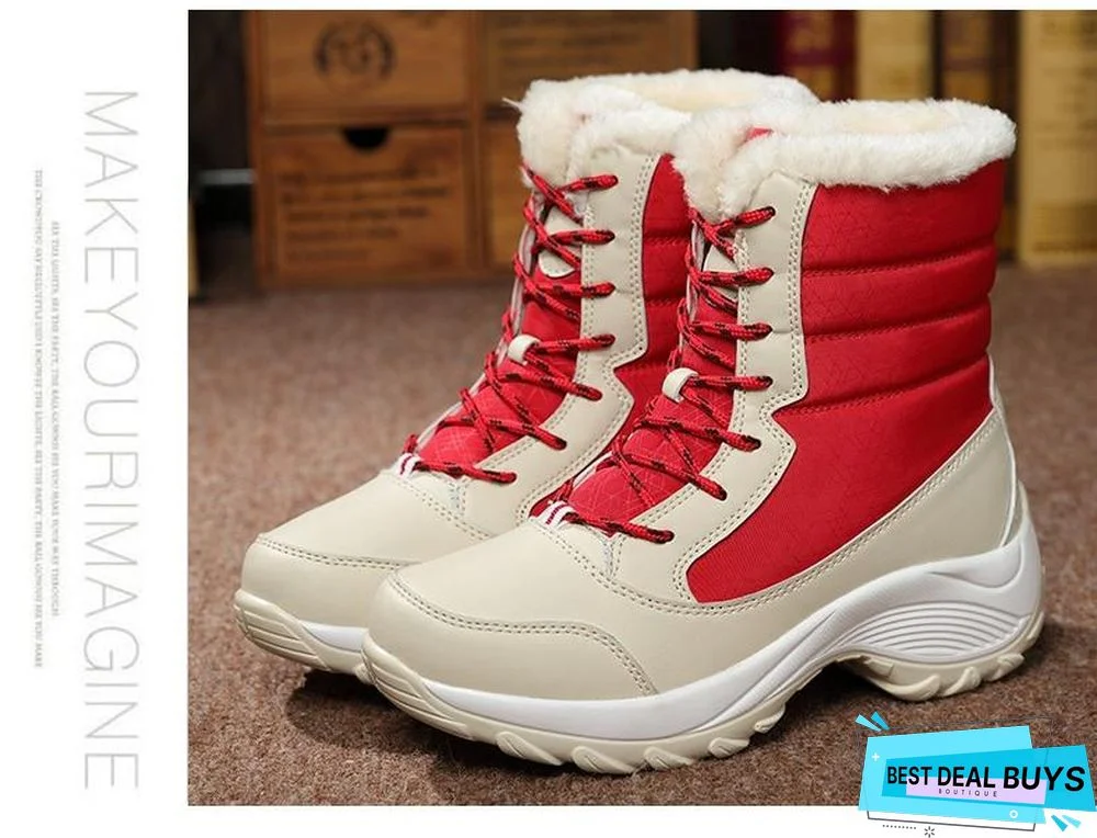 Women Boots Waterproof Winter Snow Boots Platform Warm Ankle Winter Boots with Thick Fur