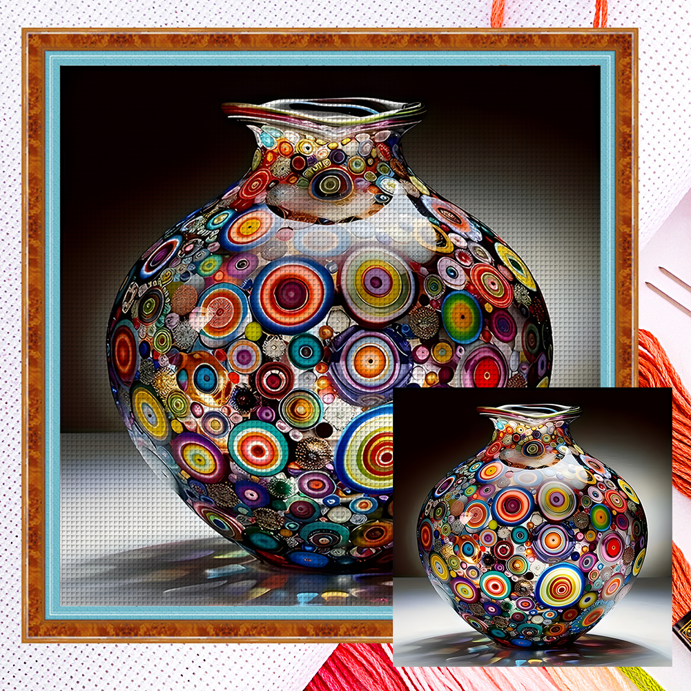 Vase Full 11CT Counted Canvas(50*50cm) Cross Stitch