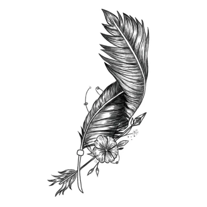 Waterproof Temporary Tattoo Stickers Butterfly Tiger Feather Design Tattoo Children Black Body Art Fake Tattoos for Men Women