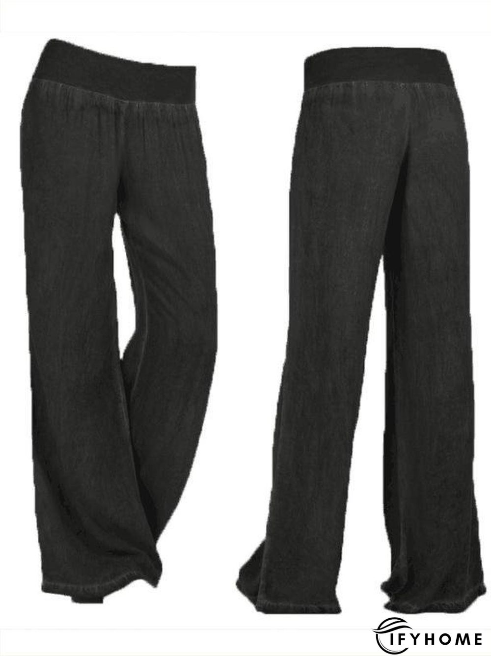 Fashion Solid Color Big Hem Wide Leg Bottom Casual Pants | IFYHOME