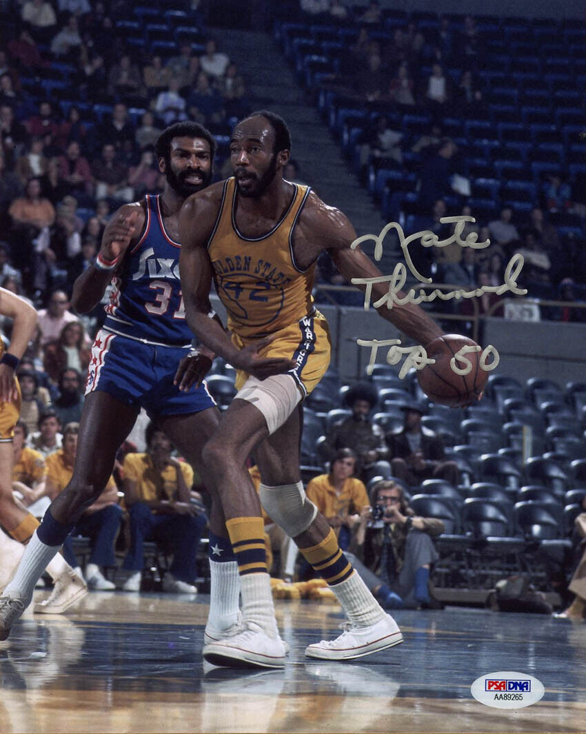 Nate Thurmond SIGNED 8x10 Photo Poster painting Golden State Warriors HOF 85 PSA/DNA AUTOGRAPHED