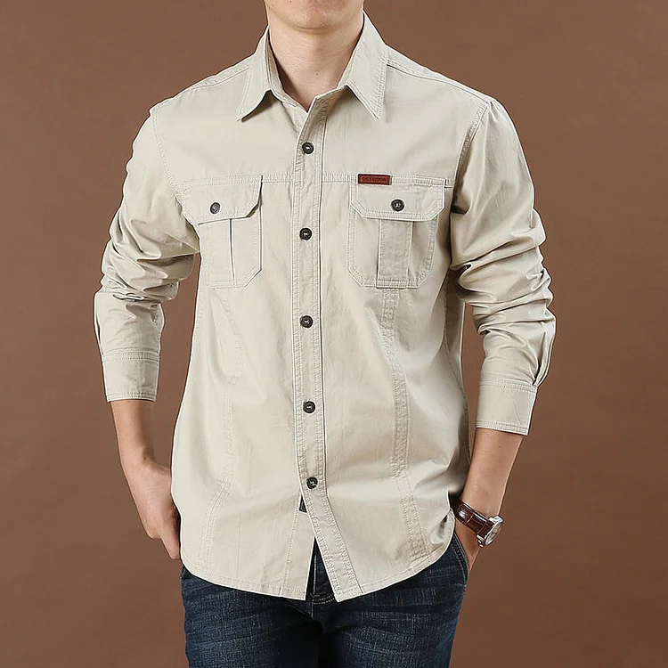 🔥Men's Outdoor Loose Jeep Style Non-Iron Long Sleeve