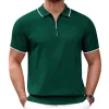 Men's New Zippered Knitted Casual Business Polo Shirt